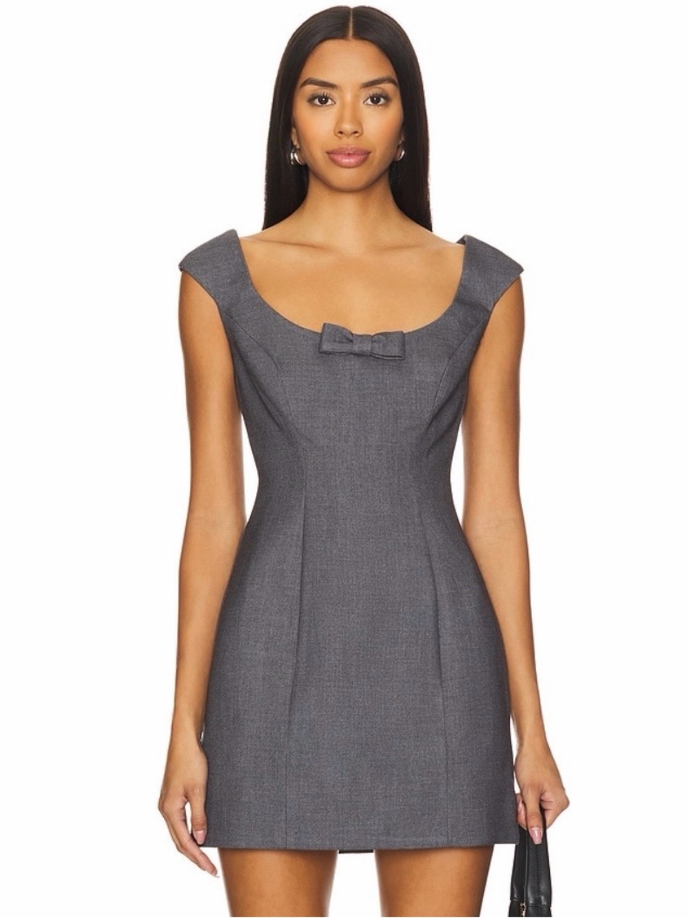 [lovers + friends] gray adee structured mini dress